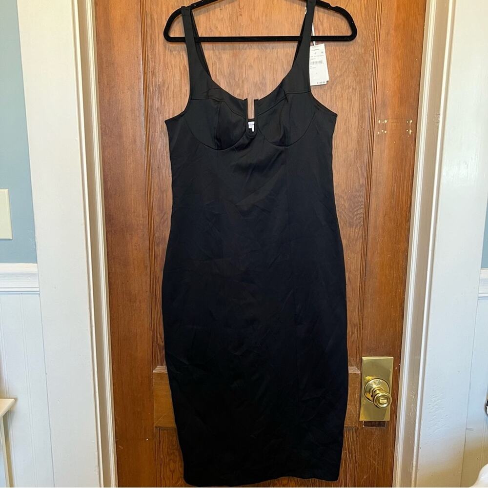 NWT Good American Scuba U Ring Corset‎ Midi Dress Black 5 2X Summer Basics Tank - Picture 4 of 9